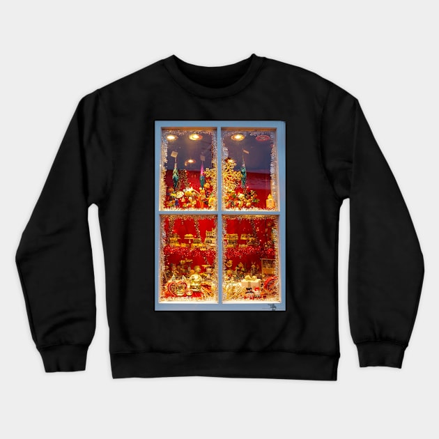 christmas display window festive toys Crewneck Sweatshirt by Simon-dell